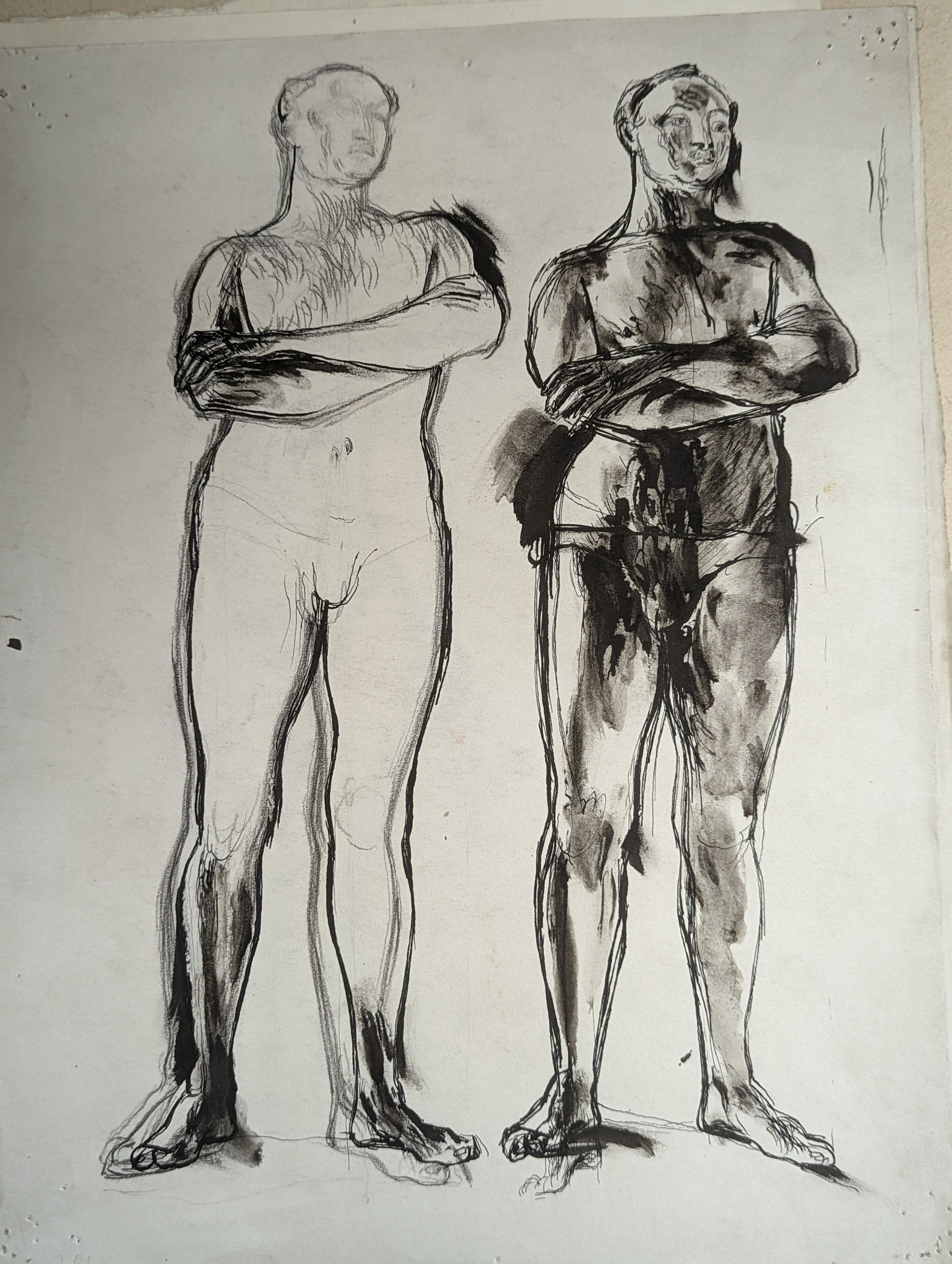 Barnett Freedman (1901-1958), folio of ink and pencil sketches, mostly nude studies, largest 37 x 27cm